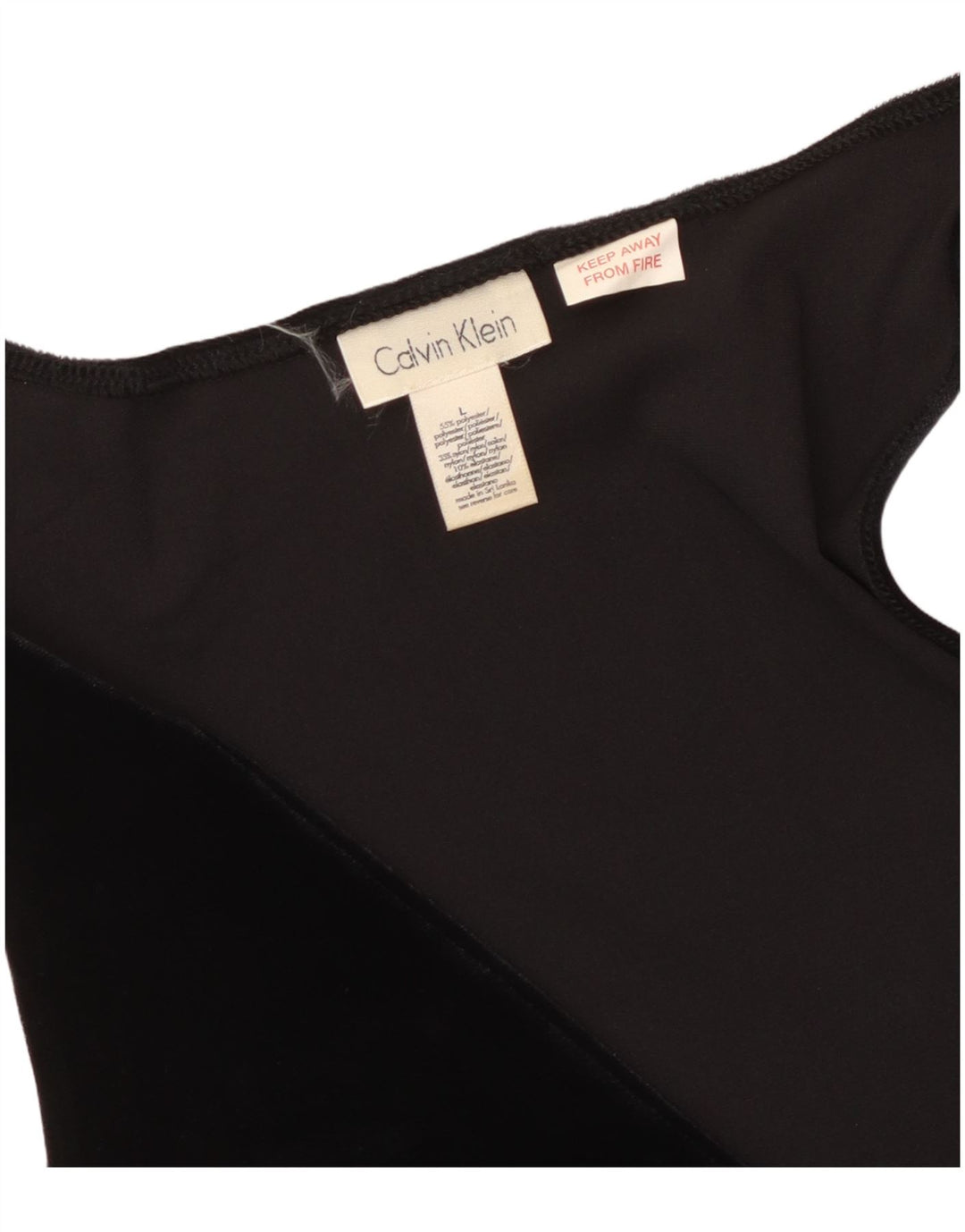 CALVIN KLEIN Haut chemisier sans manches pour femme UK 14 Large Noir Polyester