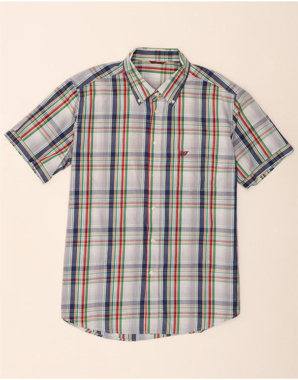 Carrera Chemise à manches courtes pour homme 2XL en coton à carreaux blancs