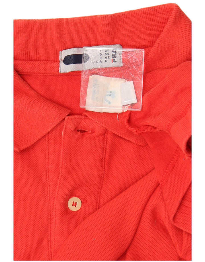 FILA Mens Polo Shirt Medium Red Cotton
