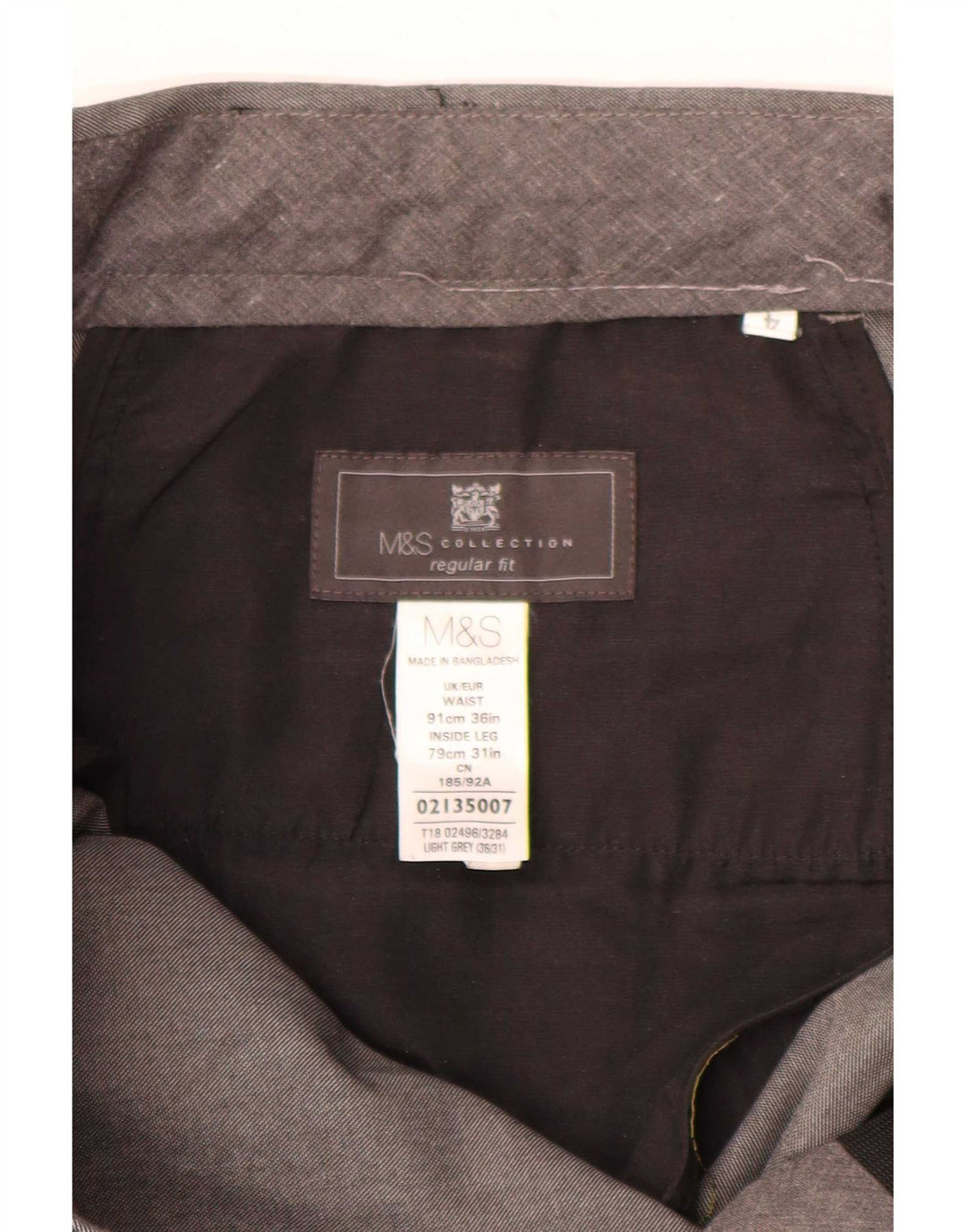 Marks & Spencer Pantalon de costume pour homme W36 L31 Gris Polyester
