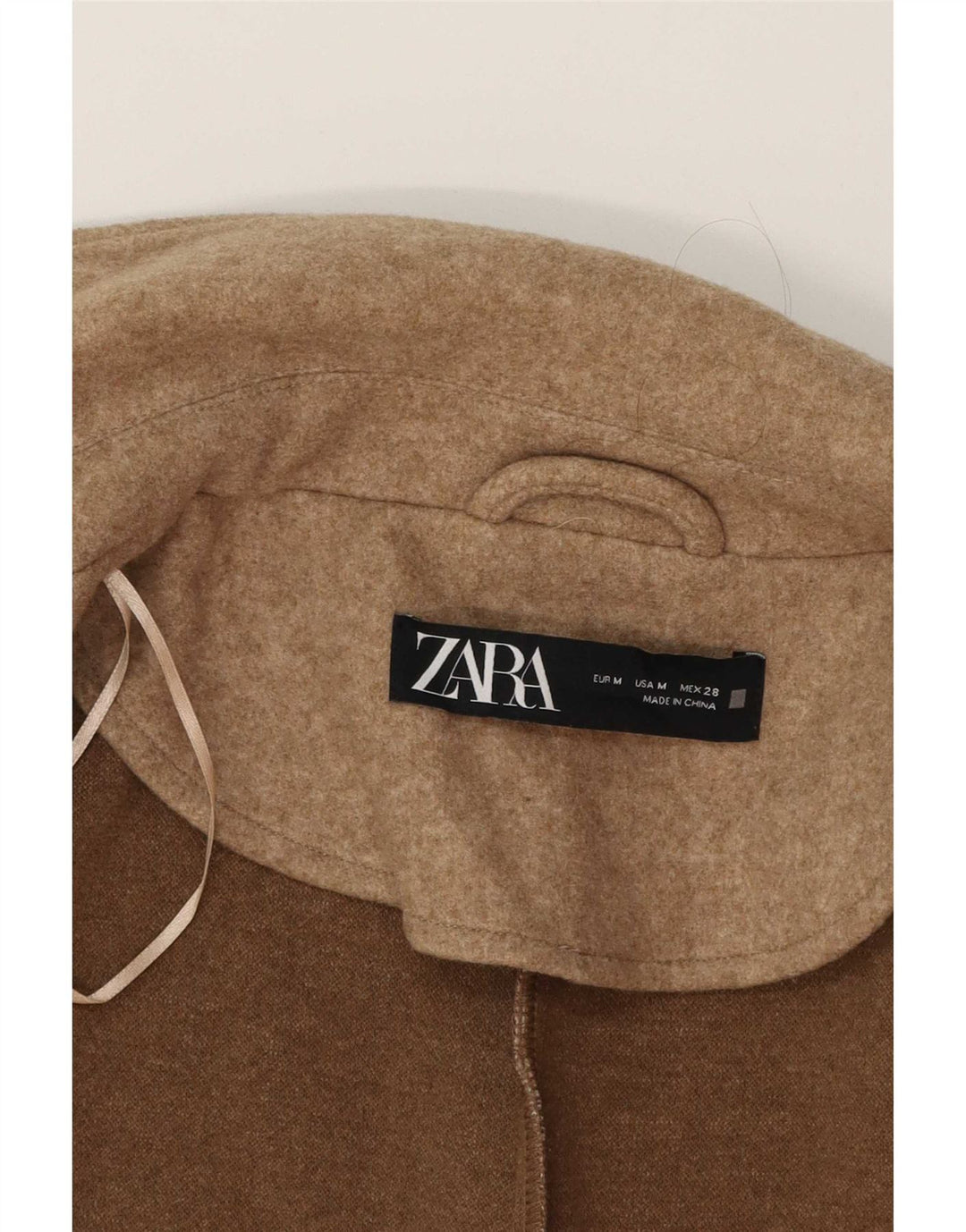 Zara Gilet utilitaire à double boutonnage pour femme UK 12 Polyester beige moyen