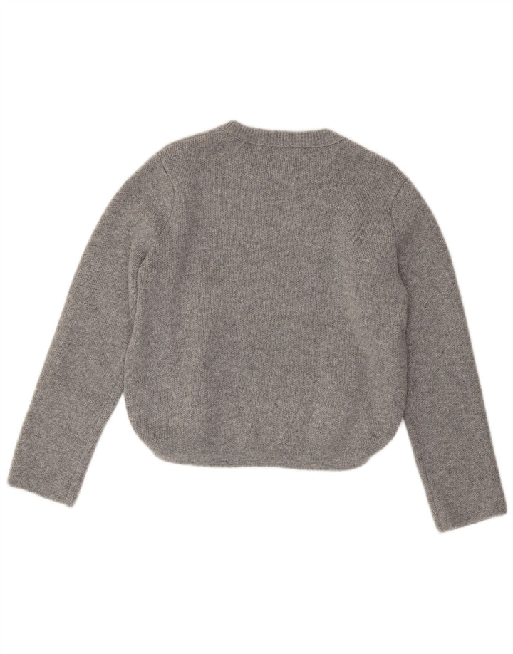Zara Pull ras du cou pour femme UK 16 Large Gris Polyamide