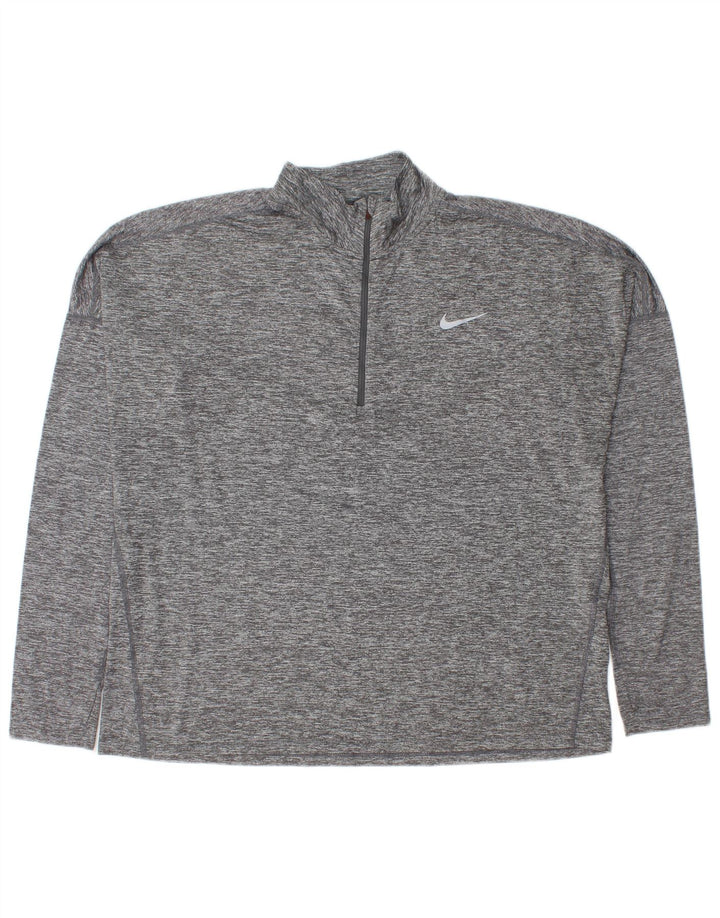Nike Haut de survêtement à col zippé pour homme XL Gris chiné Polyester