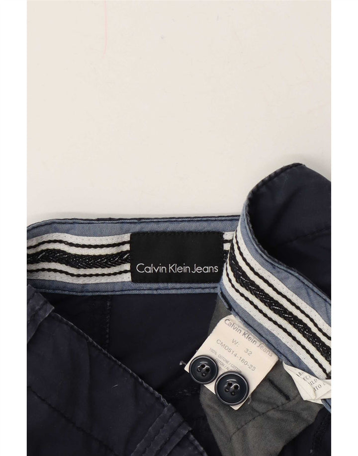 Calvin Klein Short Chino Homme W32 Bleu Marine Moyen Coton