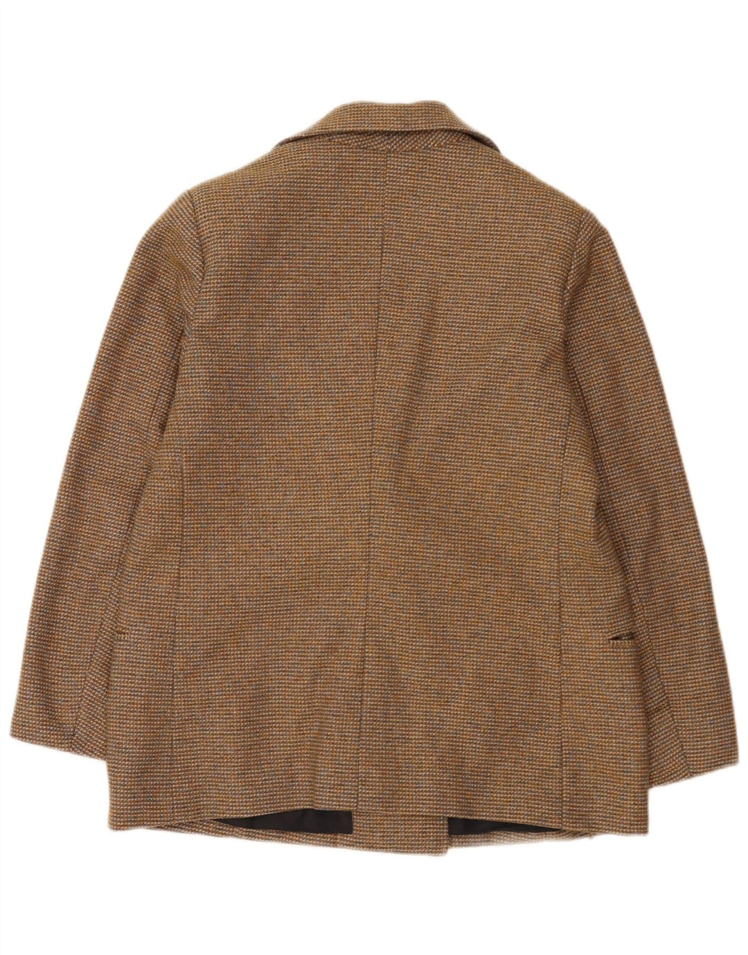 vintage Femme Double Breasted Blazer Veste UK 12 Moyen Brun Moucheté