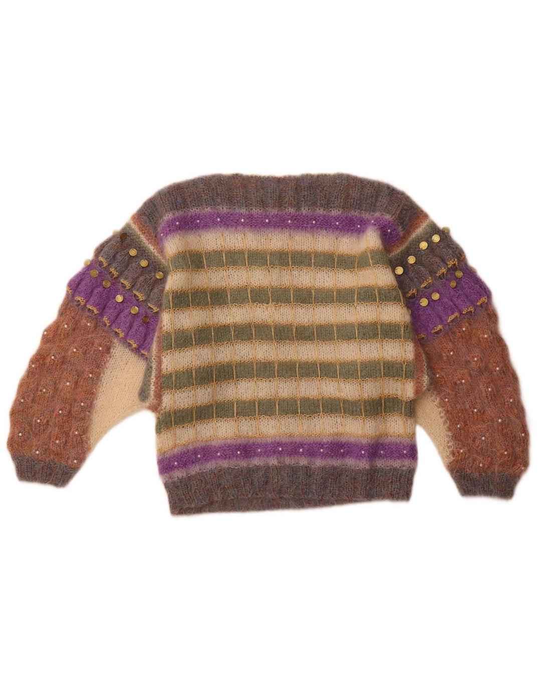 FIONA MACLEOD Pull col bateau pour femme UK 14 Medium Multicolore