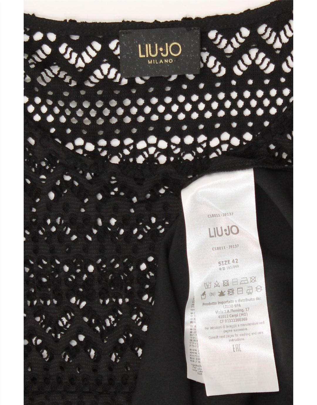 Liu Jo Robe trapèze au crochet pour femme IT 42 Polyester noir moyen