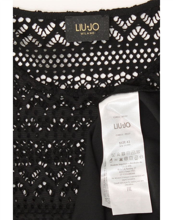 Liu Jo Robe trapèze au crochet pour femme IT 42 Polyester noir moyen