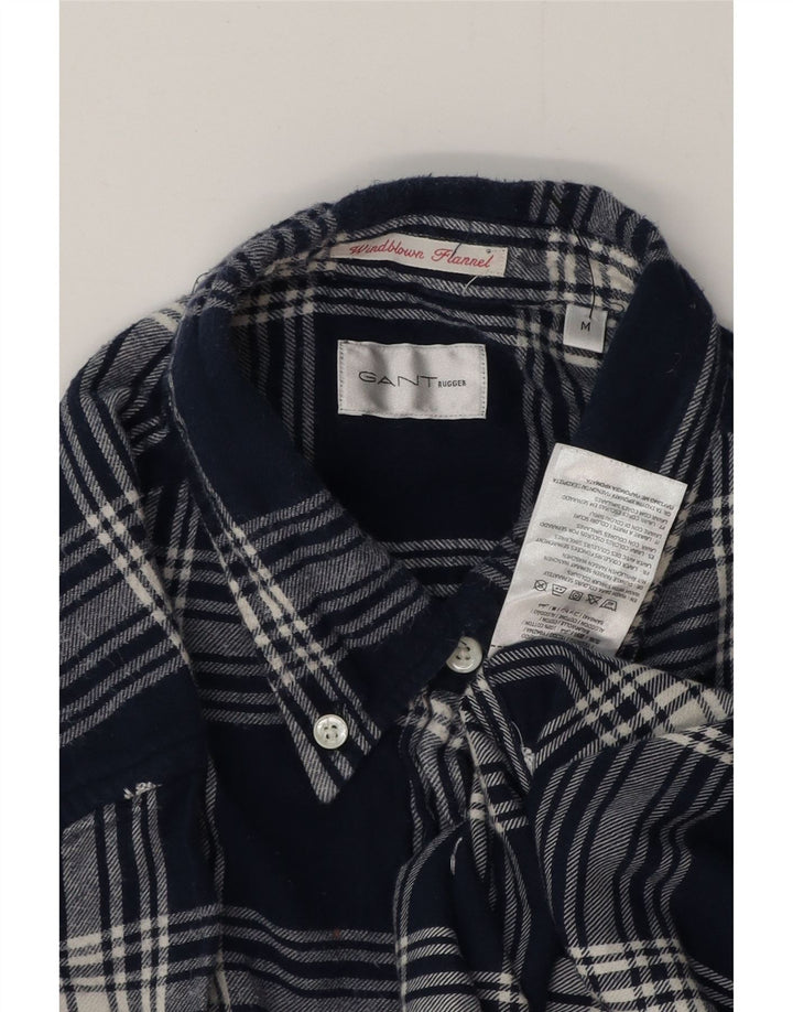 GANT Chemise en flanelle pour femme UK 14 Medium Navy Blue Plaid Cotton
