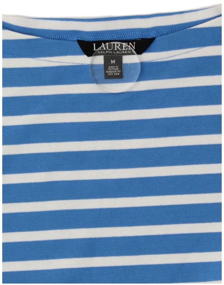 Ralph Lauren T-Shirt Femme Top UK 12 Bleu Moyen Coton