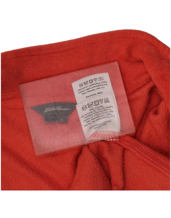 EDDIE BAUER Pull polaire à col zippé pour femme UK 12 Orange moyen Polyester