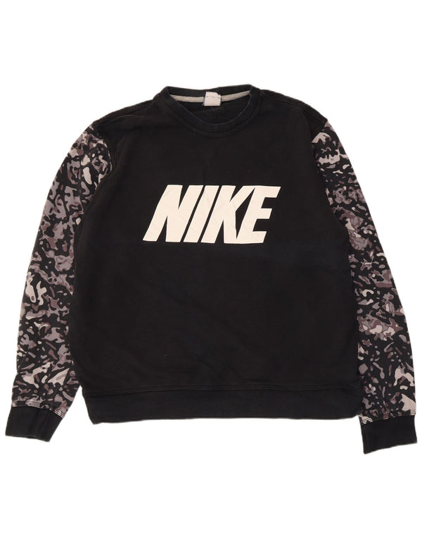 Nike Sweat-shirt graphique pour femme UK 18 XL Noir Camouflage Coton