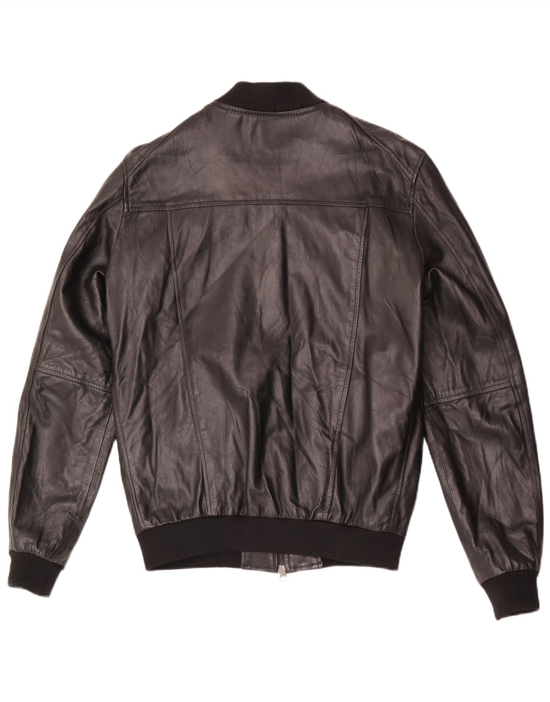 veste en cuir bomber homme vintage IT 48 cuir noir moyen