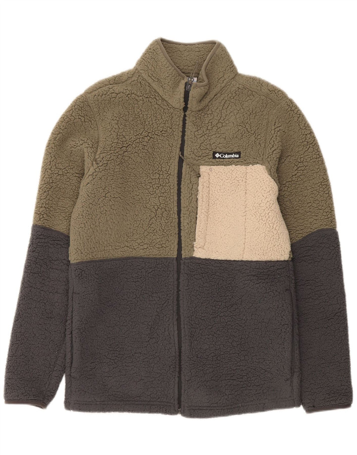 Columbia Veste polaire pour homme UK 36 Small Kaki Colourblock Polyester
