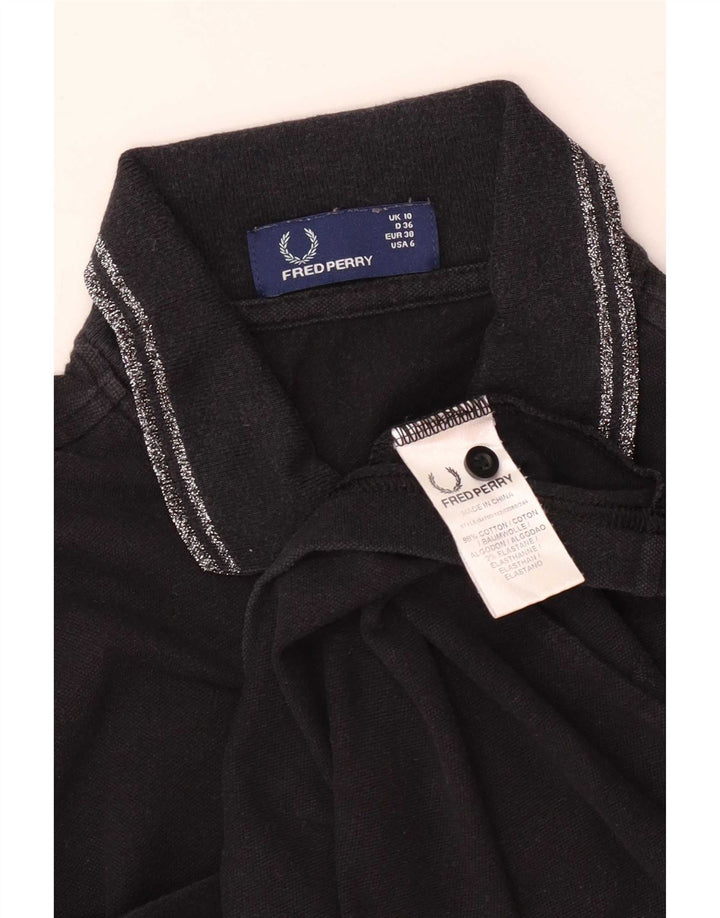 Fred Perry Polo Femme UK 10 Petit Coton Noir