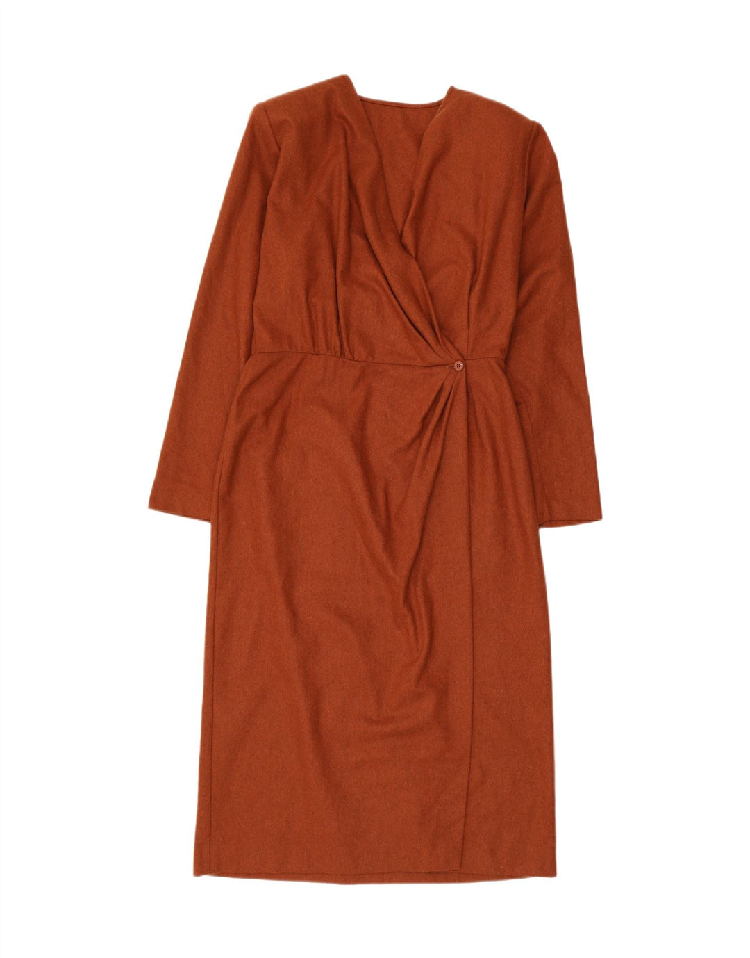 Robe portefeuille à manches longues vintage pour femmes IT 46 Grand Marron