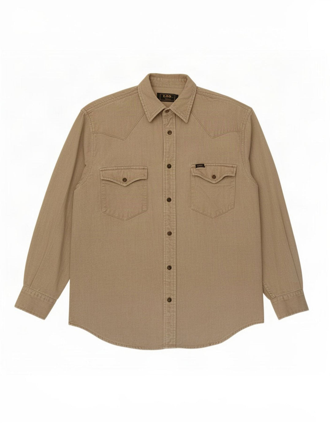 Lee Chemise Velours Côtelé Homme Beige Moyen Coton