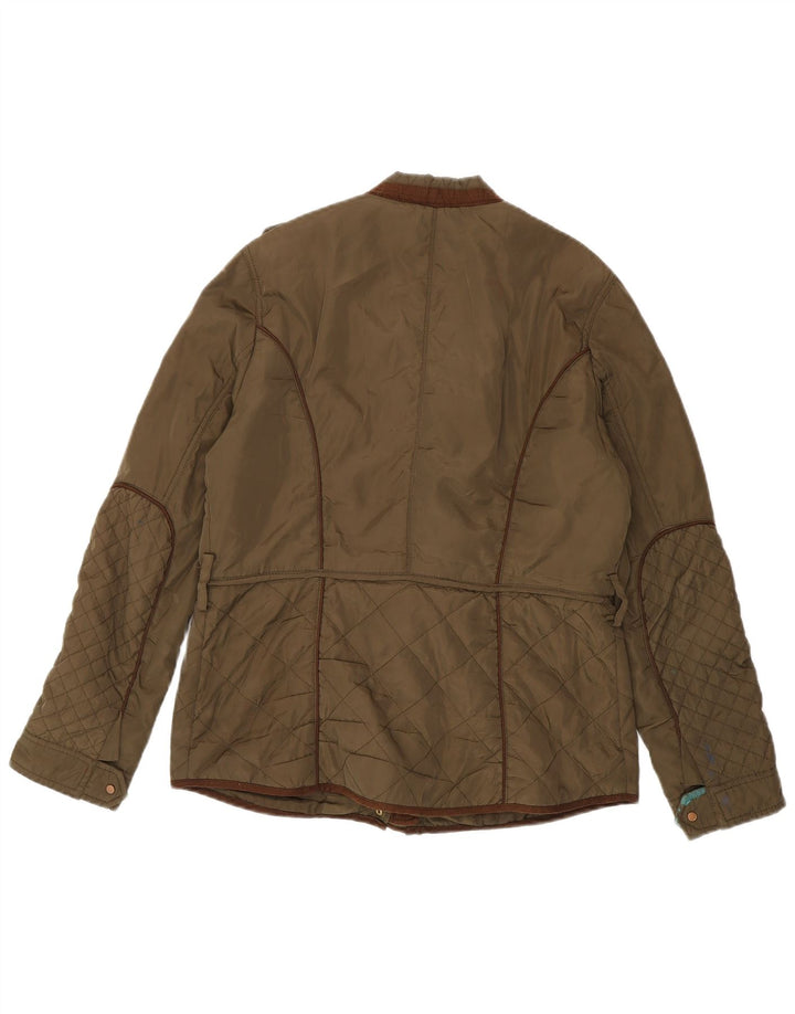 Zara Veste matelassée militaire pour femme UK 16 Large Kaki