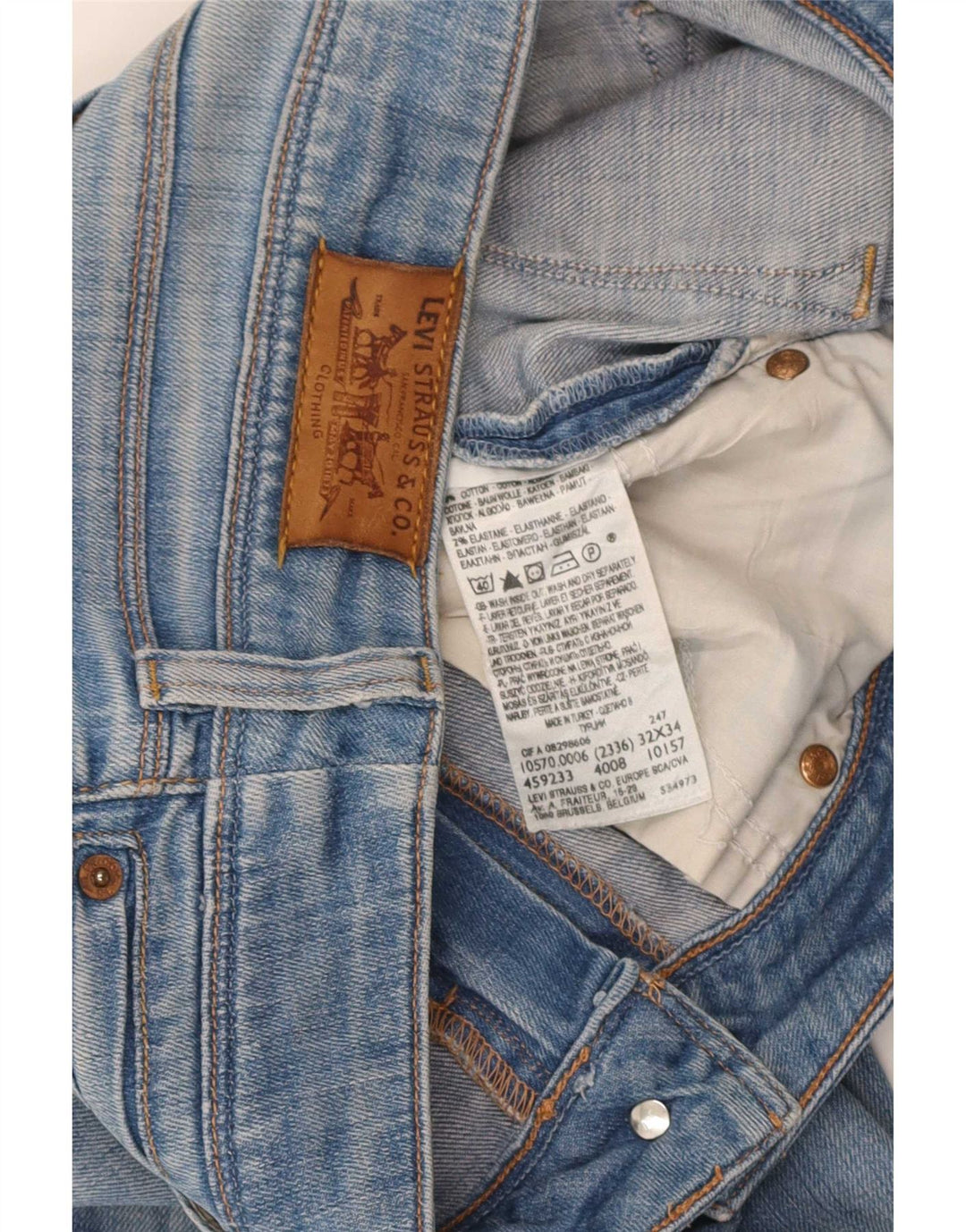 Levi's Jean Droit 570 Femme W34 L29 Bleu Coton