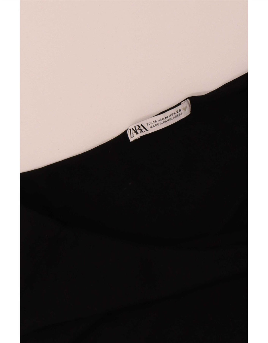 Zara Body asymétrique épaule dénudée pour femme UK 12 en coton noir moyen