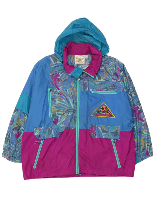 J Jeantex Veste de Pluie à Capuche Coupe Ample pour Homme UK 40/42 Grand Bleu Colorblock