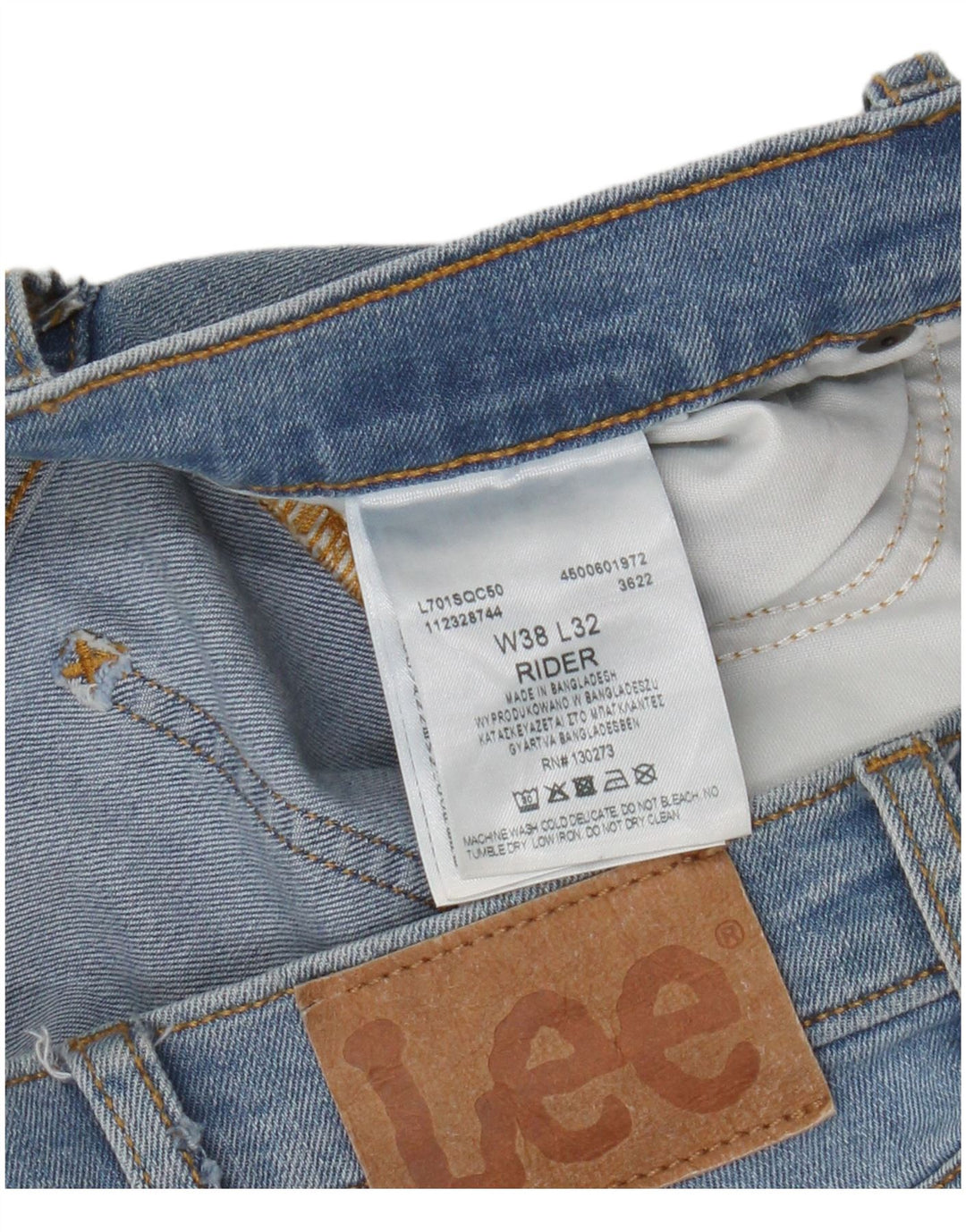 Lee Jean Slim Rider W38 L32 Homme Bleu Coton
