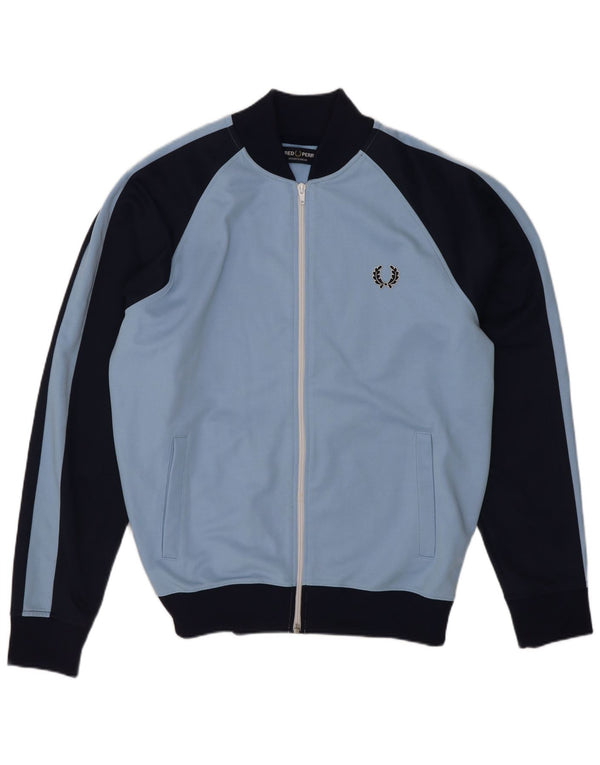 Fred Perry Veste de survêtement pour homme Bleu moyen Colourblock Sports