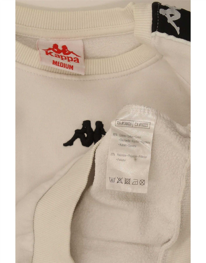 Kappa Sweat-shirt graphique pour homme en coton color block blanc moyen