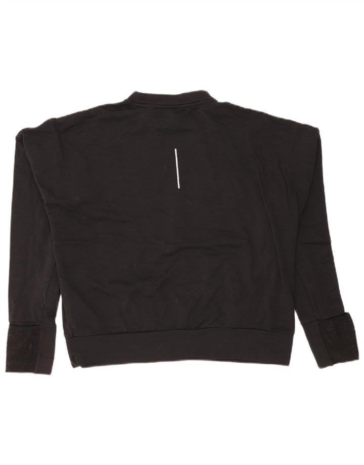 NIKE Womens Dri Fit Sweatshirt Jumper UK 14 Medium Black Polyester
