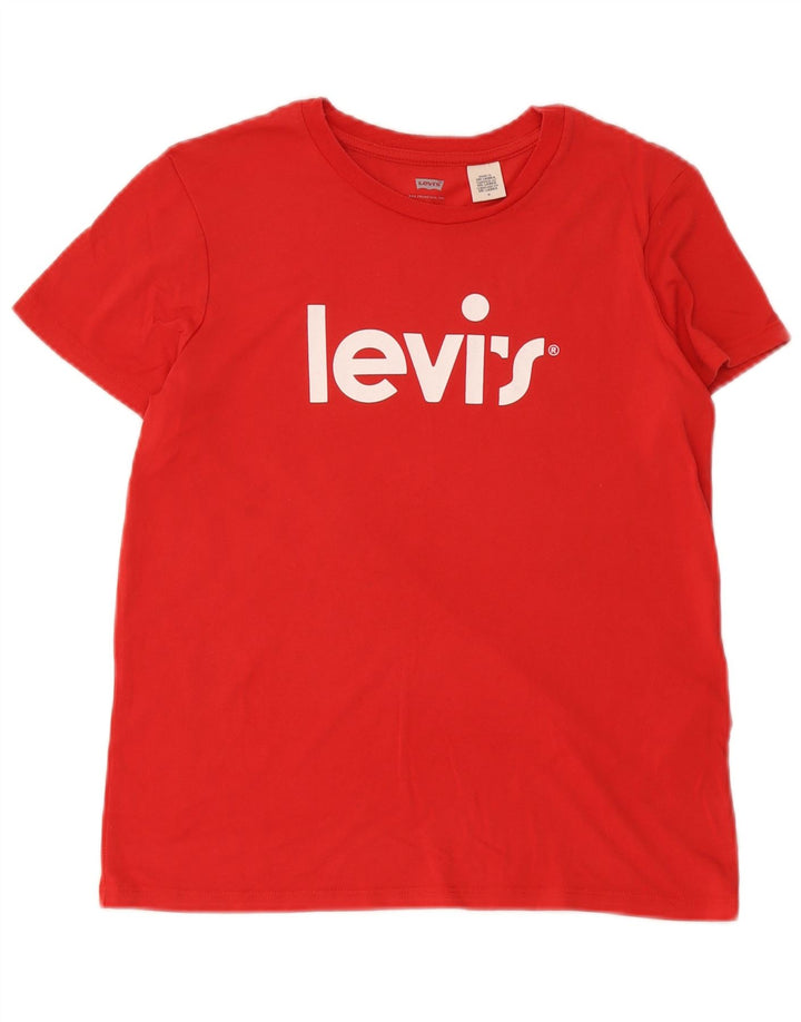 Levi's Tee-Shirt Graphique Femme UK 12 Rouge Moyen Modal