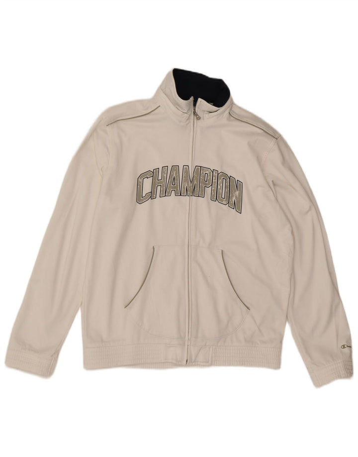 CHAMPION Veste de Survêtement Graphique Homme Blanc Moyen Polyester