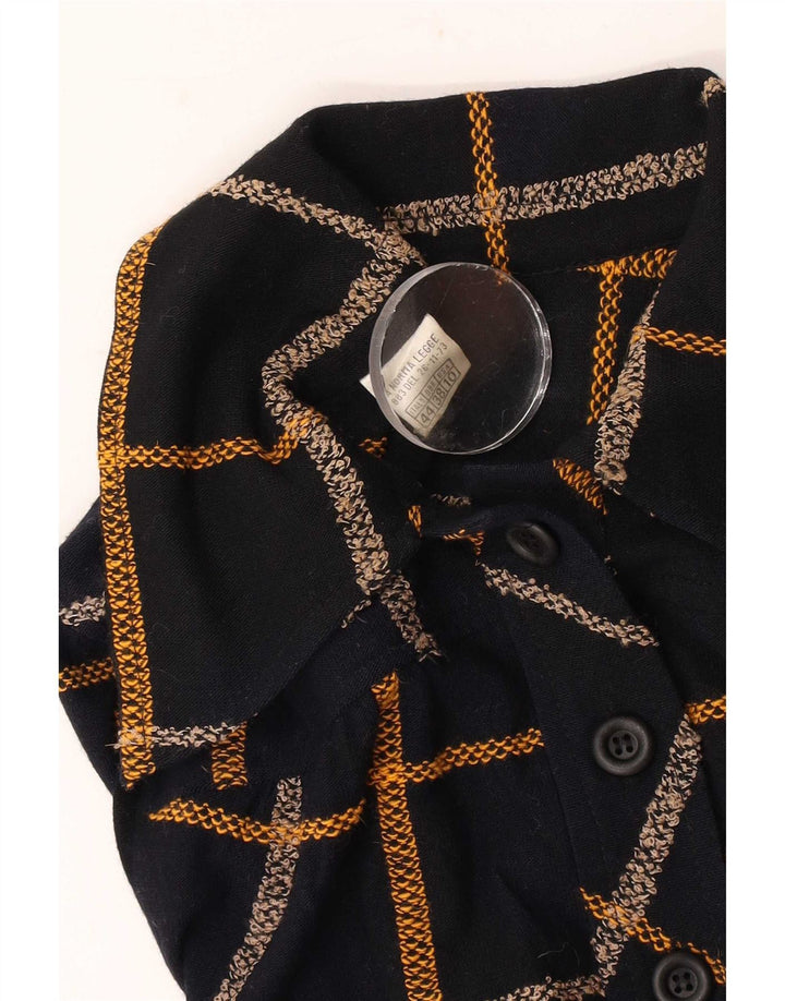 Vintage Womens Sweater Shirt IT 44 Medium Black Check Wool