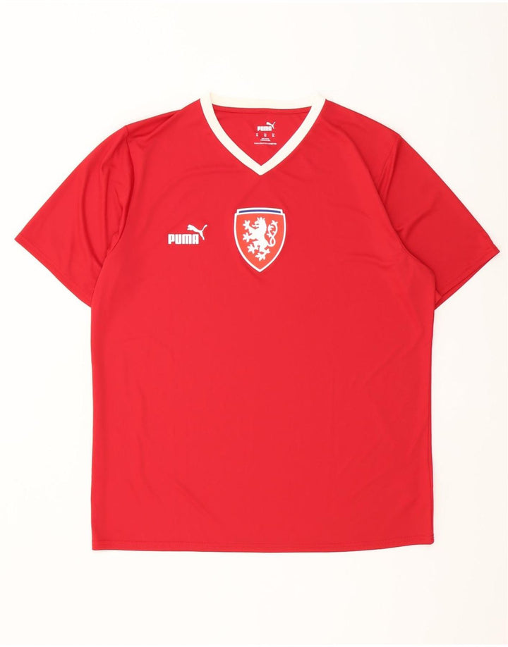 Puma T-Shirt Graphique République Tchèque Homme XL Rouge Polyester