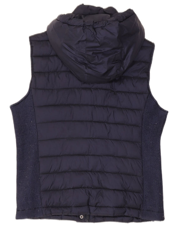 Superdry Gilet rembourré à capuche pour femme UK 18 XL Bleu marine Nylon