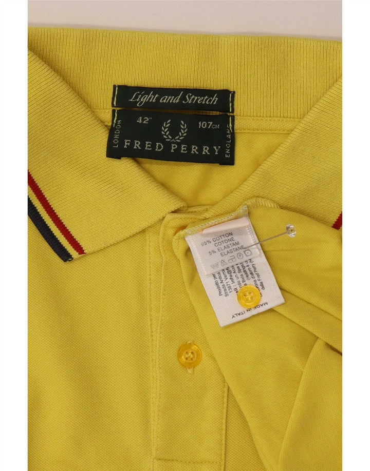 Fred Perry Polo Homme Coton Rayé Jaune Moyen