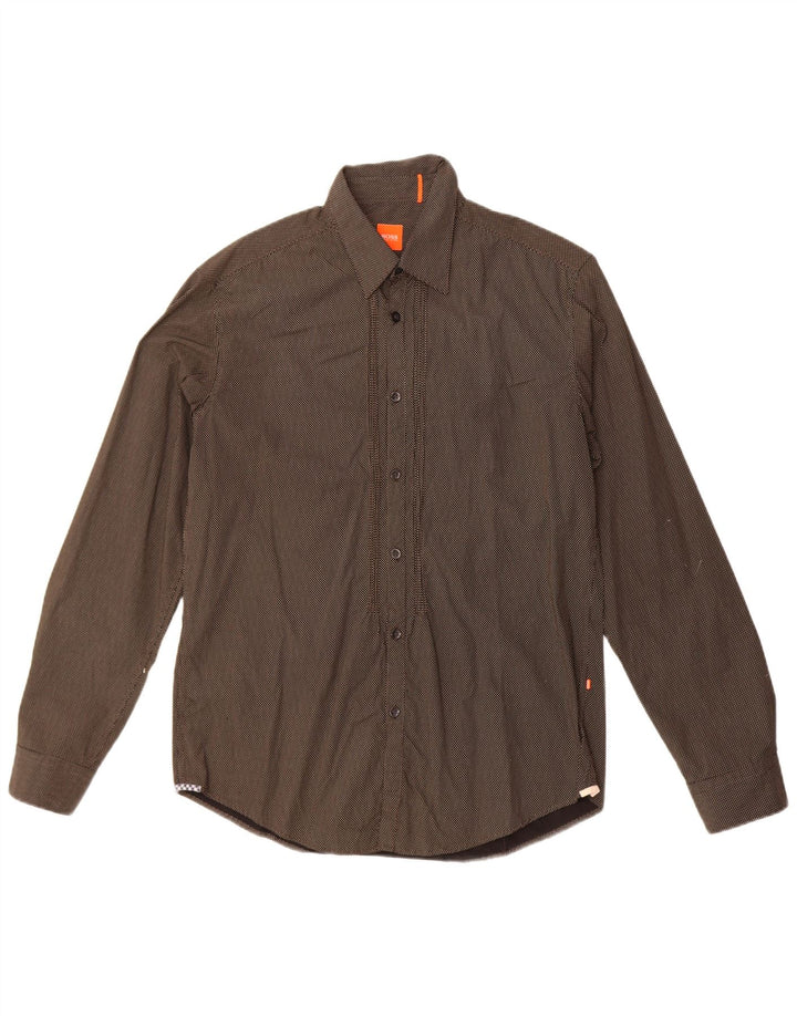 Hugo Boss Chemise en coton à pois noir moyen