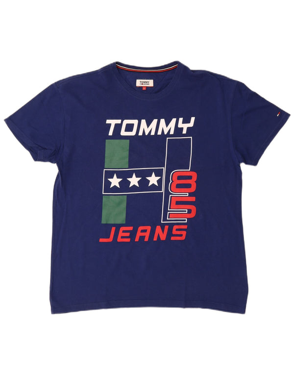 Tommy Hilfiger T-shirt graphique pour hommes, grand, bleu marine, coton