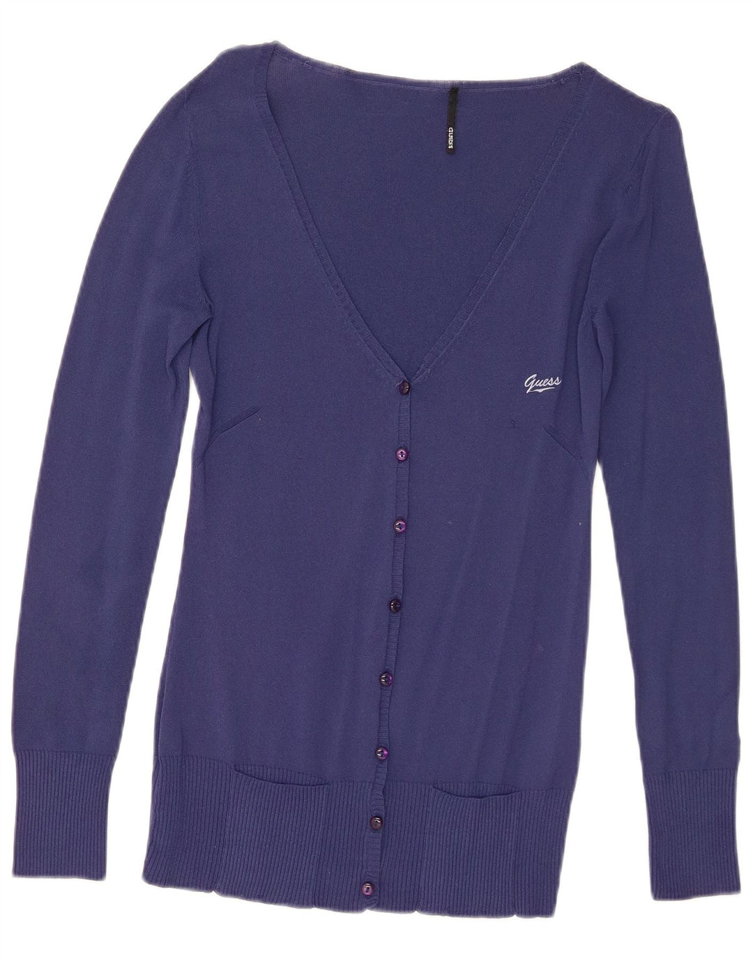 Guess Cardigan pour femme en viscose bleu marine moyen UK 42