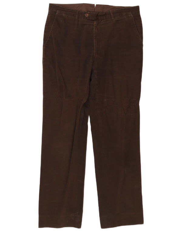 Massimo Dutti Pantalon Chino Droit Homme EU 44 Large W34 L31 Marron Coton