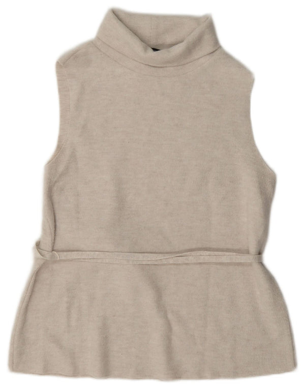 Zara Femme Débardeur UK 12 Polyester Beige Moyen