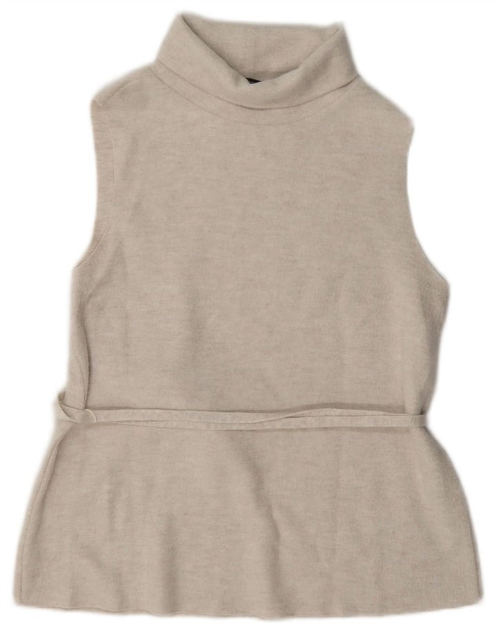 Zara Femme Débardeur UK 12 Polyester Beige Moyen