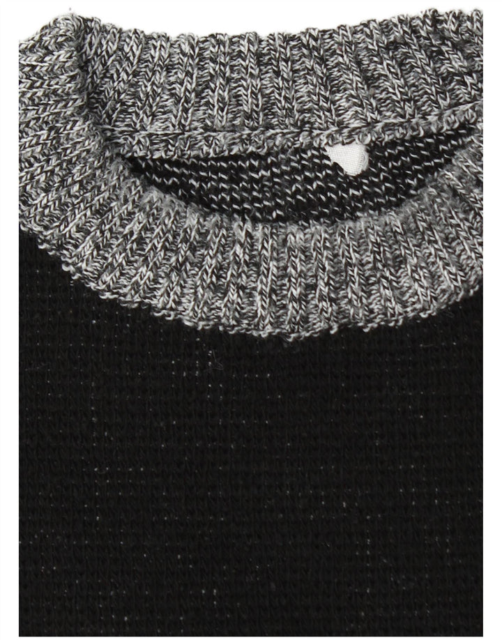 VINTAGE Pull ras du cou pour homme, grand color block gris