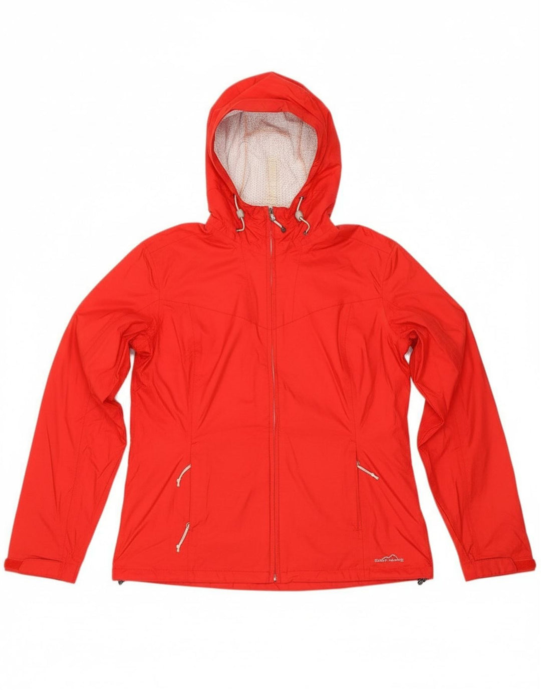 EDDIE BAUER Womens Hooded Rain Jacket UK 16 Large Red Nylon