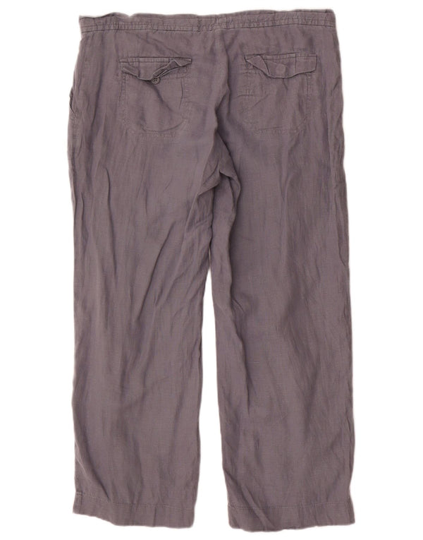 Gap Pantalon droit décontracté pour femme UK 12 Medium W34 L26 Lin gris