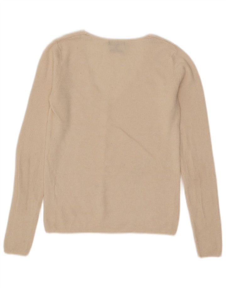 Massimo Dutti Cardigan court pour femme UK 8 Small Blanc cassé