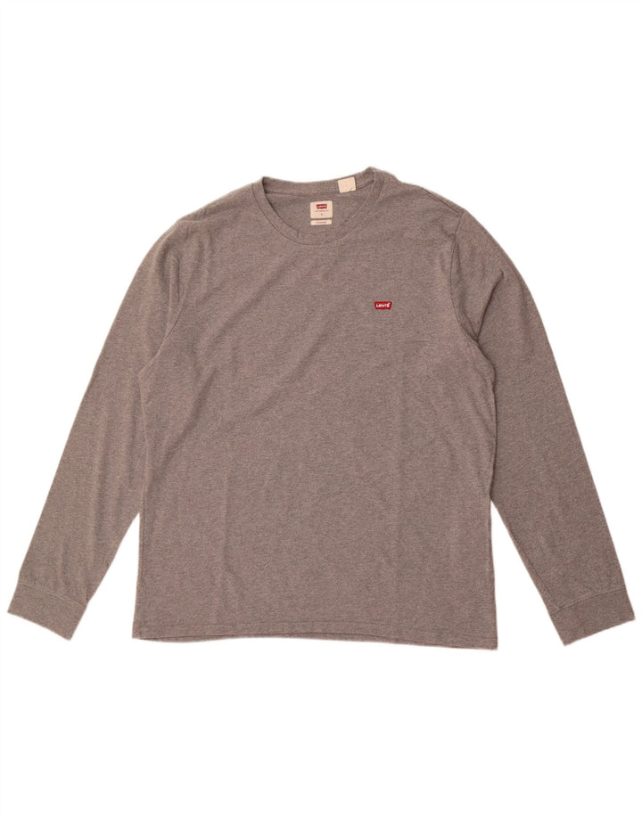 Levi's Haut Coupe Standard à Manches Longues Homme Gris Moucheté Coton