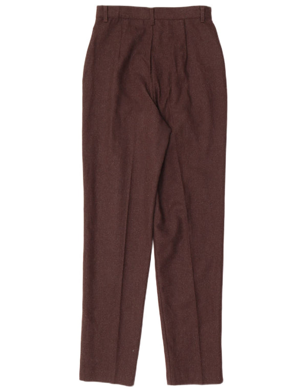 Benetton Pantalon décontracté taille haute pour femme IT 40 Small W24 L30 Marron