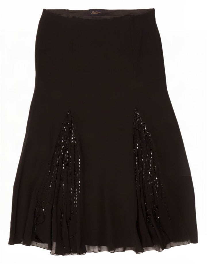 Luisa Spagnoli Femme Jupe Évasée IT 44 Medium W32 Soie Noire