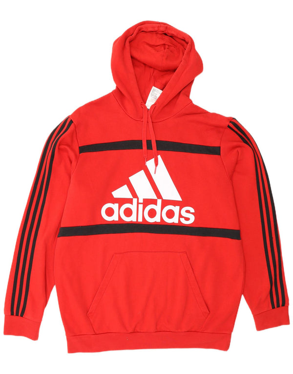 Adidas Pull à capuche graphique pour homme XL Rouge Coton