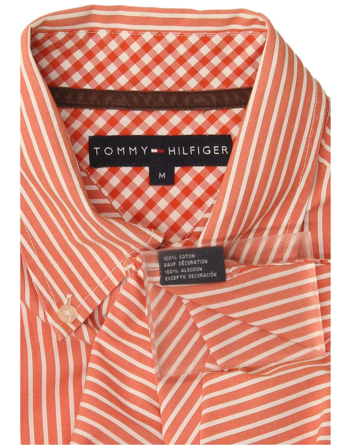 Tommy Hilfiger Chemise homme en coton à fines rayures orange moyen